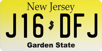 NJ license plate J16DFJ