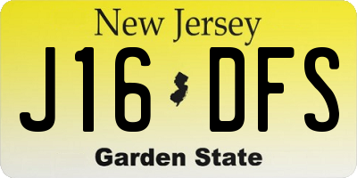 NJ license plate J16DFS