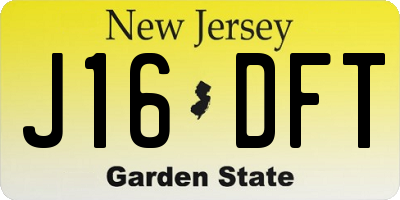 NJ license plate J16DFT