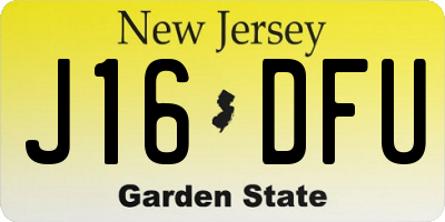 NJ license plate J16DFU