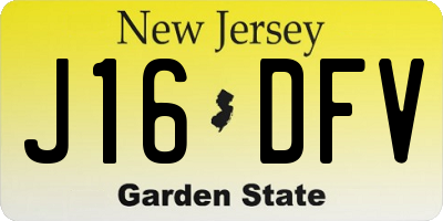 NJ license plate J16DFV