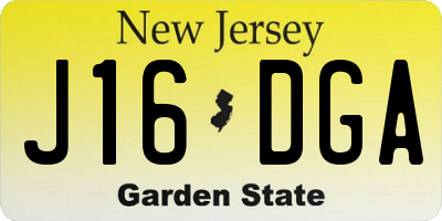 NJ license plate J16DGA