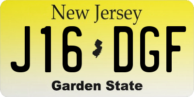 NJ license plate J16DGF