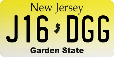NJ license plate J16DGG