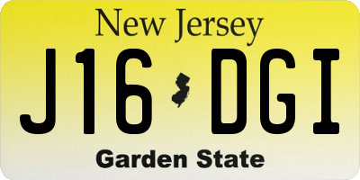 NJ license plate J16DGI