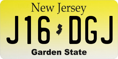 NJ license plate J16DGJ