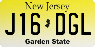 NJ license plate J16DGL