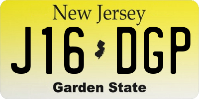 NJ license plate J16DGP