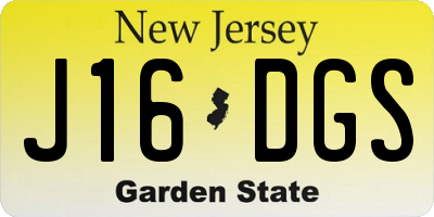 NJ license plate J16DGS