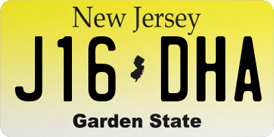 NJ license plate J16DHA