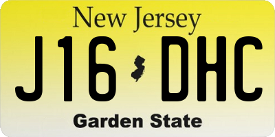 NJ license plate J16DHC