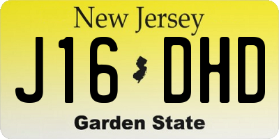 NJ license plate J16DHD