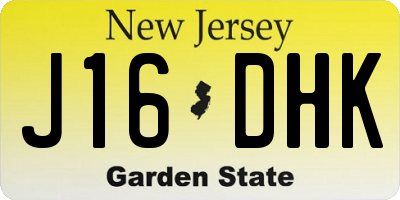 NJ license plate J16DHK
