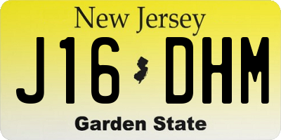 NJ license plate J16DHM