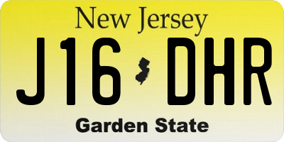 NJ license plate J16DHR