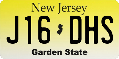 NJ license plate J16DHS