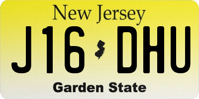 NJ license plate J16DHU