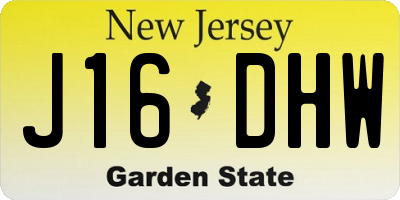 NJ license plate J16DHW