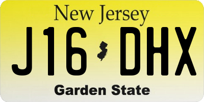 NJ license plate J16DHX