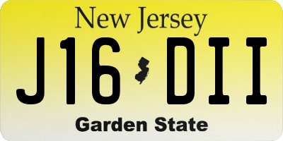 NJ license plate J16DII