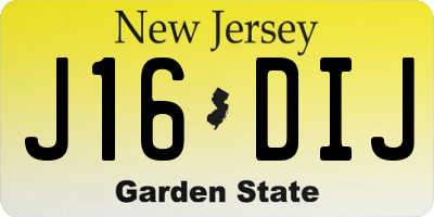 NJ license plate J16DIJ