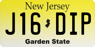 NJ license plate J16DIP
