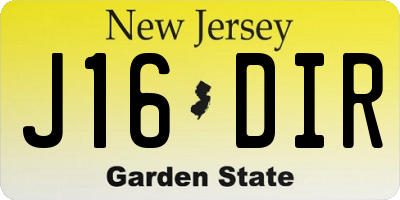 NJ license plate J16DIR