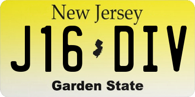 NJ license plate J16DIV