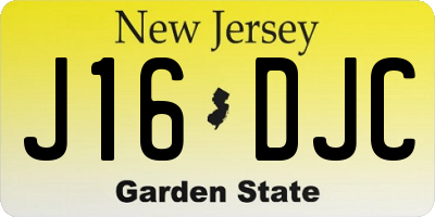 NJ license plate J16DJC