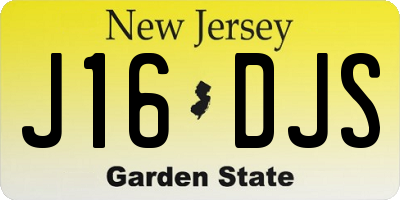 NJ license plate J16DJS