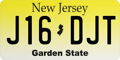 NJ license plate J16DJT