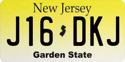 NJ license plate J16DKJ