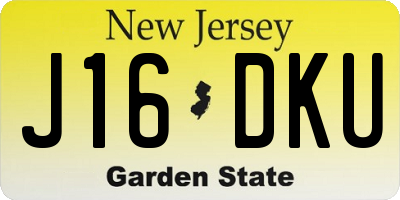 NJ license plate J16DKU