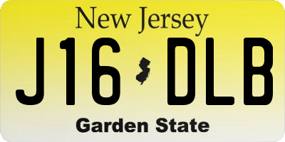 NJ license plate J16DLB