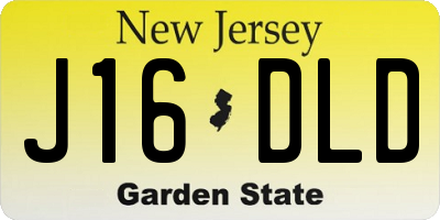 NJ license plate J16DLD