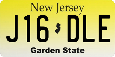 NJ license plate J16DLE