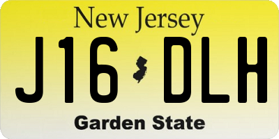 NJ license plate J16DLH