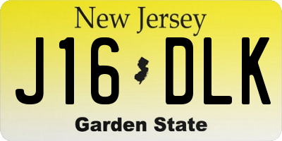 NJ license plate J16DLK