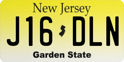 NJ license plate J16DLN