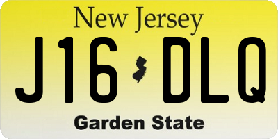 NJ license plate J16DLQ