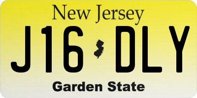 NJ license plate J16DLY