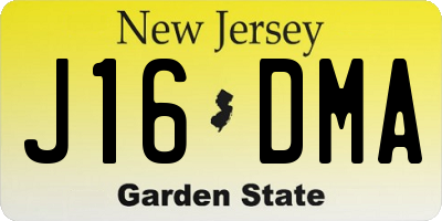 NJ license plate J16DMA