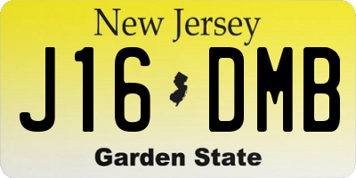 NJ license plate J16DMB
