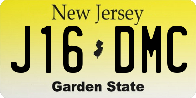 NJ license plate J16DMC