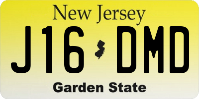 NJ license plate J16DMD