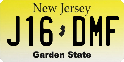 NJ license plate J16DMF