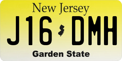 NJ license plate J16DMH