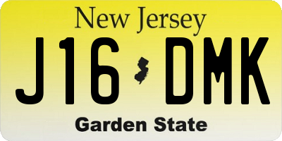 NJ license plate J16DMK