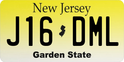 NJ license plate J16DML