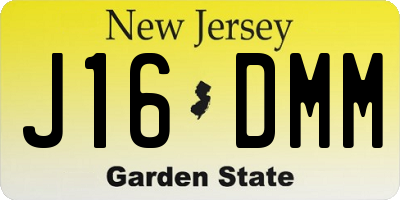 NJ license plate J16DMM